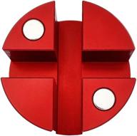 🔴 xjdamz jack pad slotted - magnetic frame rail protector puck/pad (red, 50mm) - universal – 1 piece логотип