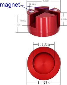 img 2 attached to 🔴 XJDAMZ Jack Pad Slotted - Magnetic Frame Rail Protector Puck/Pad (Red, 50mm) - Universal – 1 Piece