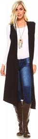 img 1 attached to Isaac Liev Women'S Sleeveless Cardigan – Casual Long Maxi Open Front Flowy Drape Lightweight Duster Vest Made In USA
