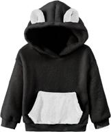 🧥 sherpa fuzzy hoodies with pocket and ear for toddler girls and boys - cute pullover fleece sweatshirts tops for little kids logo