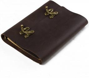 img 3 attached to Dark Brown Leather Journal Diary Notebook A5 Refillable With 6-Ring Binder And Lined Craft Paper