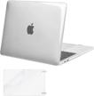 mosiso clear hard shell case and screen protector for macbook pro 13 inch (2022-2016) models a2338 m1, a2251, a2289, a2159, a1989, a1708, a1706 with/without touch bar logo