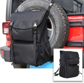 img 4 attached to 🚙 SUV Spare Tire Storage Bag by RT-TCZ - Large Capacity, Heavy Duty Oxford Fabric Organizer for Jeep Wrangler TJ JK JL - Ideal for Trash and More