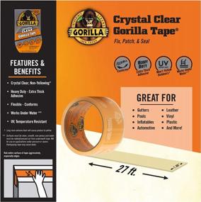 img 2 attached to Gorilla Crystal Clear Repair Tape, 1.88” X 9 Yd, Clear, (Pack Of 1)
