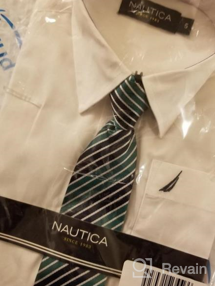 img 1 attached to Nautica Boys' Dress Shirt with Tie - Classy Long Sleeve Option review by Mike Donathan