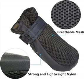 img 3 attached to Protective Hiado Dog Shoes With Nonslip Mesh Rubber Soles To Prevent Scratching And Licking On Hardwood Floors - Black XSmall XS