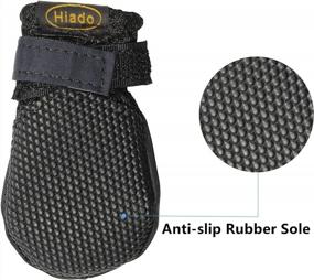 img 2 attached to Protective Hiado Dog Shoes With Nonslip Mesh Rubber Soles To Prevent Scratching And Licking On Hardwood Floors - Black XSmall XS