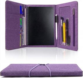 img 4 attached to Multi-Functional Folio Cover For Rocketbook Everlast Fusion: Cloth Fabric, Pen Loop, Phone Pocket, Business Card Holder, A5 Notebook Size - Ideal For Men And Women