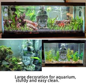 img 1 attached to 🐠 Sunyiny Large Head Sculpture Aquarium Decor - Premium Fish Tank Ornament for 20-30 Gallon Aquarium