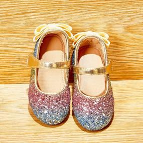 img 3 attached to Girls' Ballerina Flat Mary Jane Dress Shoes - Toddler/Little Girls Wedding School Party