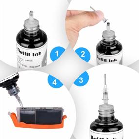 img 1 attached to Refillable Ink Kit For PIXMA MG Printers: Compatible With MG8220, MG6120, MG6220, MG6320, MG7120, MG7520, TS8020, Includes Dye Bottles For CISS And Cartridges