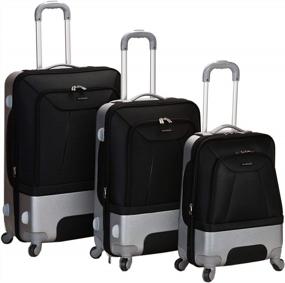 img 4 attached to Travel In Style And Convenience With The Rockland Rome Hybrid Spinner Luggage Set - Black, 3-Piece (20/24/28)