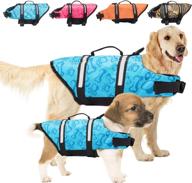 🐶 adjustable dog life jacket with reflective stripes and rescue handle - pet swim vest for small medium large dogs логотип