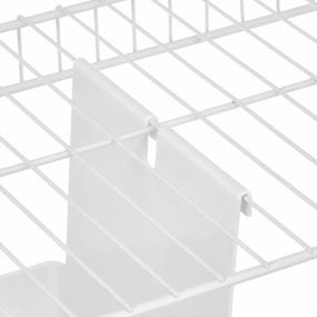 img 2 attached to MDesign White Hanging Closet Organizer Tray With 5 Compartments For Sunglasses, Wallets, Clutch Purses, And Accessories, Grypp Collection - Space-Saving Divider Hangs Below Shelving