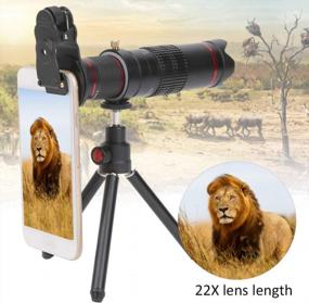 img 1 attached to Monocular Telescope With Tripod And Phone Clip, 22X Zoom Telephoto For Smartphone Games/Concerts/Travel/Bird Watching/Camping/Hiking