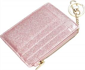 img 4 attached to Stay Organized And Stylish With Woogwin Women'S Slim RFID Credit Card Holder And Keychain Wallet