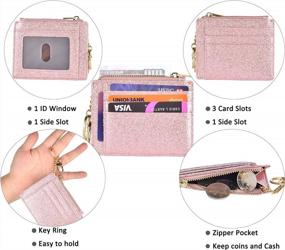 img 1 attached to Stay Organized And Stylish With Woogwin Women'S Slim RFID Credit Card Holder And Keychain Wallet