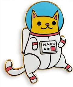 img 4 attached to Pinsanity Astro Cat Enamel Lapel Pin