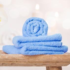 img 3 attached to Yoofoss Luxury Bamboo Washcloths Towel Set 10 Pack Baby Wash Cloth For Bathroom-Hotel-Spa-Kitchen Multi-Purpose Fingertip Towels And Face Cloths 10'' X 10'' - Blue