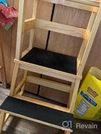 img 1 attached to Kids Kitchen Step Stool with Safety Rail - Toddler Learning Tower for Kitchen Counter, Kitchen Helper Stool for Toddlers 18+ Months - Solid Wood review by Daniel Beaver