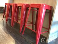 img 1 attached to UrbanMod 24 Inch Metal Barstool Set Of 4 – Counter Height Backless Stools For Kitchen Island, Breakfast, Outdoors, Pubs, Restaurants, Homes & Patios – Stackable Heavy Duty Modern Industrial Red review by Kelz Dixon