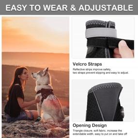 img 2 attached to Protect Your Pup From Hot Pavement With Breathable Dog Shoes- Rugged, Anti-Slip Sole, Reflective Straps- Perfect For Hiking And Jogging With Medium To Large Dogs