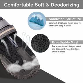 img 3 attached to Protect Your Pup From Hot Pavement With Breathable Dog Shoes- Rugged, Anti-Slip Sole, Reflective Straps- Perfect For Hiking And Jogging With Medium To Large Dogs