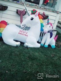 img 4 attached to Add A Touch Of Magic To Your Christmas With Gemmy'S 6' Inflatable Unicorn!