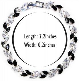 img 2 attached to Women'S Crystal Tennis Link Bracelet With Cubic Zirconia Birthstone Cz - Perfect For Weddings & Special Occasions!
