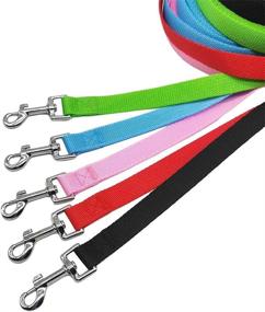 img 3 attached to SEPXUFORE 2-Pack Nylon Dog Leash Set - 6FT, 10FT, 15FT, 20FT, 30FT - Recall Training Agility Lead for Dog Walking, Camping, Exploring, Playing, Backyard