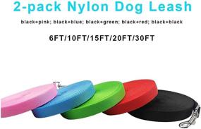 img 2 attached to SEPXUFORE 2-Pack Nylon Dog Leash Set - 6FT, 10FT, 15FT, 20FT, 30FT - Recall Training Agility Lead for Dog Walking, Camping, Exploring, Playing, Backyard