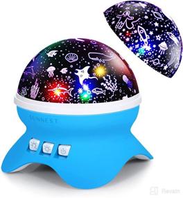 img 4 attached to 🌟 Transform Bedtime with SUNNEST Baby Night Light Kids Projector - 360° Rotating Starry Sky Lights Lamp with Space and Ocean Themes, 8 Lighting Modes, Perfect Star Projector Gifts