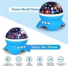 img 1 attached to 🌟 Transform Bedtime with SUNNEST Baby Night Light Kids Projector - 360° Rotating Starry Sky Lights Lamp with Space and Ocean Themes, 8 Lighting Modes, Perfect Star Projector Gifts