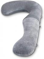 grey velvet l-shaped full body pregnancy pillow cover for pregnant women by insen logo