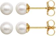 high polished gold-filled 5mm swarovski crystal pearl small post earring for woman teen girls - allergy prevented - jewelry logo