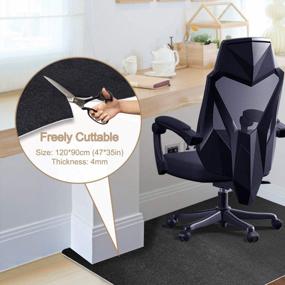img 1 attached to Коврик для стула ACVCY Hard Floor - Защитный коврик для стола для домашних и офисных полов - Толщина 0,16 дюйма, разрезаемый по размеру (47 "X35") - Черный
