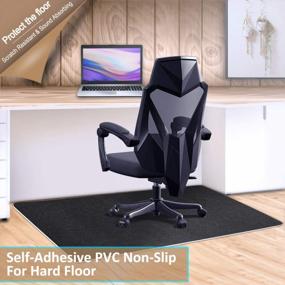 img 3 attached to Коврик для стула ACVCY Hard Floor - Защитный коврик для стола для домашних и офисных полов - Толщина 0,16 дюйма, разрезаемый по размеру (47 "X35") - Черный