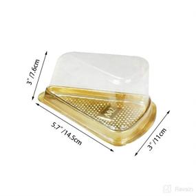 img 1 attached to Pack of 100 Gold Slice Boxes for Cakes, Plastic Containers Ideal for Cakes under 4-1/4'' x 3'' x 2-1/4''