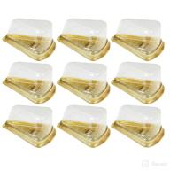 pack of 100 gold slice boxes for cakes, plastic containers ideal for cakes under 4-1/4'' x 3'' x 2-1/4'' логотип