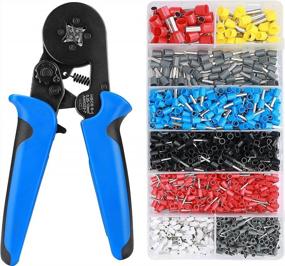 img 4 attached to Professional Ferrule Crimping Tool Kit - Hautton AWG23-7(0.25-10Mm²) Ratchet Plier Set With 1200 Pcs Wire Terminal Connectors For Wiring Projects.