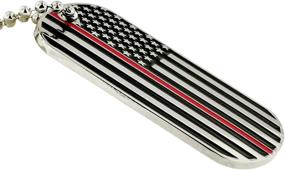 img 3 attached to Customizable Fire Dept Dog Tag With Thin Red Line For Firefighters - PinMart Personalized Gift