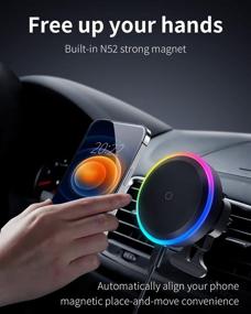 img 1 attached to 🧲 Magnetic Wireless Car Charger with Cooling Fan | Automatic Phone Alignment | Compatible with MagSafe Car Mount Charger | iPhone 13/12 Series and Magnetic Case Compatible