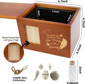 img 3 attached to Memorial Wooden Pet Urns With Photo Frame And Keepsake Vial - Large Size For Dogs Or Cats Ashes - Perfect Funeral Cremation Keepsake Box For Your Beloved Pet - GAGILAND