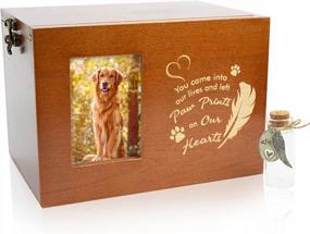 img 4 attached to Memorial Wooden Pet Urns With Photo Frame And Keepsake Vial - Large Size For Dogs Or Cats Ashes - Perfect Funeral Cremation Keepsake Box For Your Beloved Pet - GAGILAND