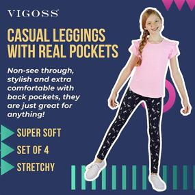 img 1 attached to VIGOSS Leggings Stretch Stylish Patterns Girls' Clothing ~ Leggings