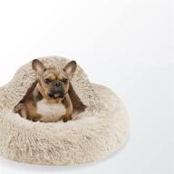 🐾 friends forever luna hooded blanket: cozy faux fur dog and cat bed with self-warming pouch, perfect for indoor comfort and easy care logo