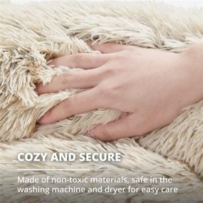 img 3 attached to 🐾 Friends Forever Luna Hooded Blanket: Cozy Faux Fur Dog and Cat Bed with Self-Warming Pouch, Perfect for Indoor Comfort and Easy Care