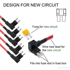 img 2 attached to 🚗 MuHize Micro2 Fuse Tap 10 Pack - ATR Blade Fuse Holder with 10 Pcs 5 Amp Micro2 Blade Fuses - 12V Car Add-a-Circuit Fuse Tap Adapter