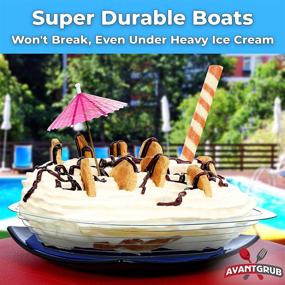img 1 attached to 🍌 Reusably Entertaining 8oz Banana Split Boats 50 Pack – Resilient, Eco-Friendly Ice Cream Sundae Bowls. Ideal Plastic Cups for Social Event or Children's Birthday Party. Superb Transparent Dessert Tray for Carnivals.