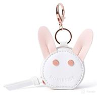 🐰 mominside pacifier case holder with clip: adorable rabbit bag charm to safely carry & easily attach 2 pacifiers in white logo